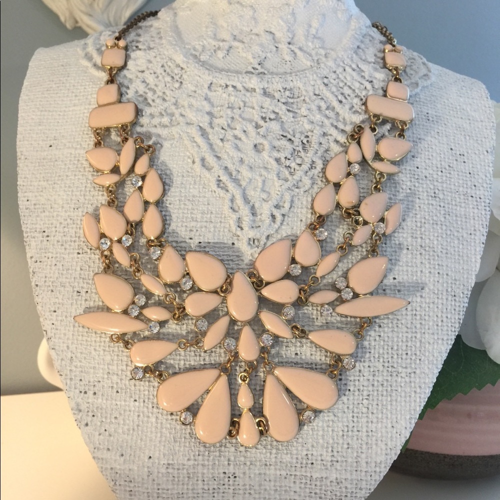 Pink enamel necklace